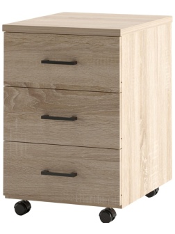 Тумба IN Volpi Ресепшн выкатная 05T081 406x501x606, руч-черн,3ящ, дуб альп