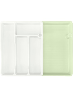 Лоток для столовых приборов раздвижной 373х287х49мм (светло-серый)