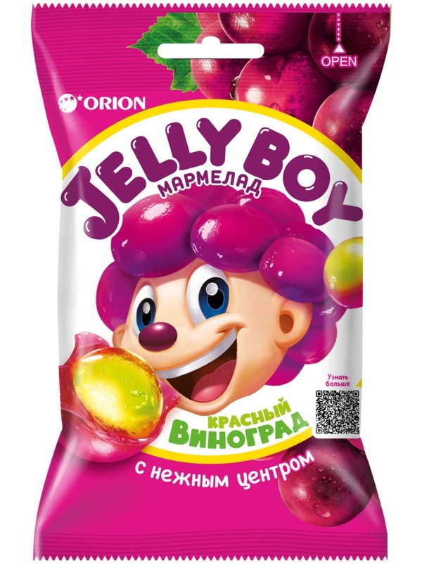 Мармелад жевательный ORION Jelly Boy со вкусом красного винограда  66г