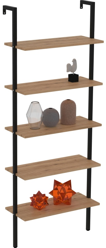 Стеллаж TI_пристенный Комус Онега-5 Дуб Вотан, 695х295х1810 мм