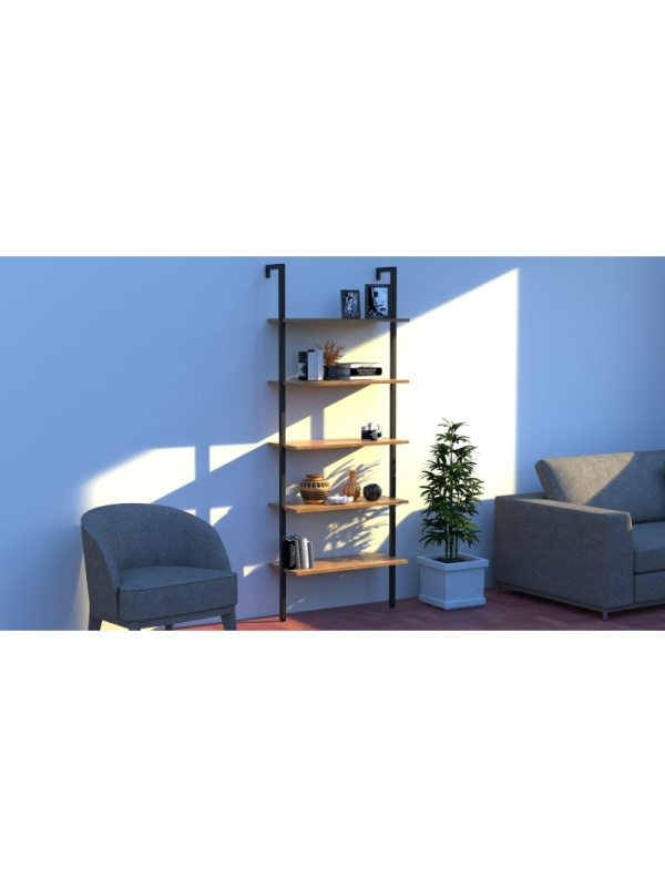 Стеллаж TI_пристенный Комус Онега-5 Дуб Вотан, 695х295х1810 мм