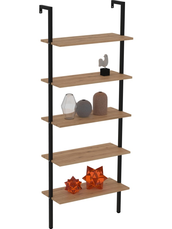 Стеллаж TI_пристенный Комус Онега-5 Дуб Вотан, 695х295х1810 мм