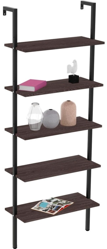 Стеллаж TI_пристенный Комус Онега-5 Ясень анкор темн, 695х295х1810 мм