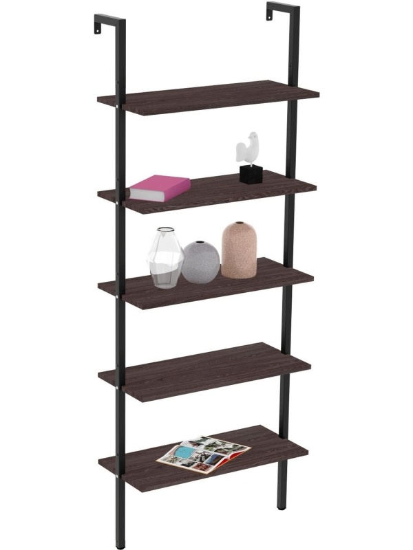 Стеллаж TI_пристенный Комус Онега-5 Ясень анкор темн, 695х295х1810 мм