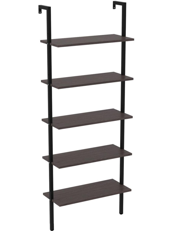 Стеллаж TI_пристенный Комус Онега-5 Ясень анкор темн, 695х295х1810 мм