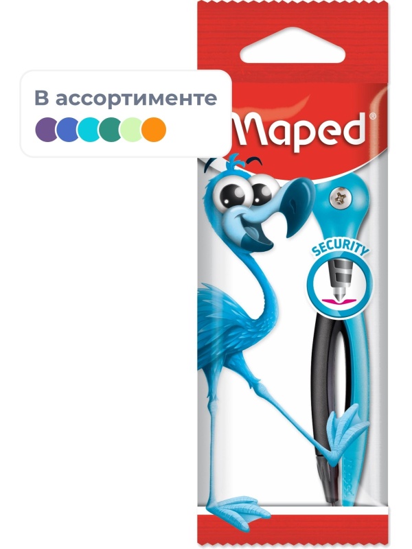 Циркуль ESSENTIALS пластиковый с грифелем, с безопасной иглой, 18100