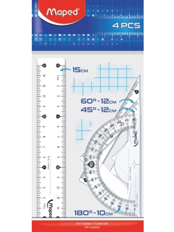 Набор чертежный START инструм:линейка 15см,угольники 15см,тр-р 10см,242815