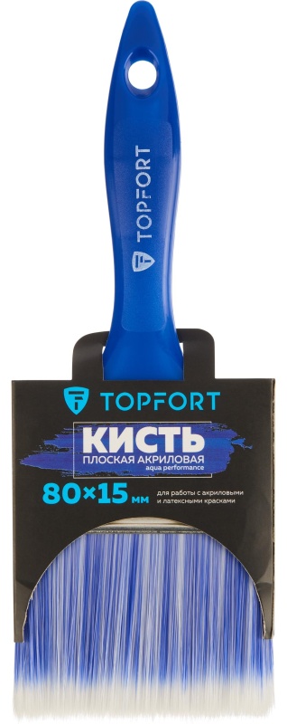 Кисть плоская акриловая TOPFORT Aqua Performance 80х15