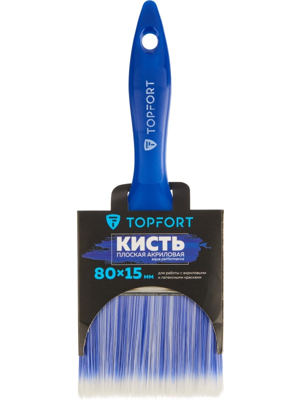 Кисть плоская акриловая TOPFORT Aqua Performance 80х15