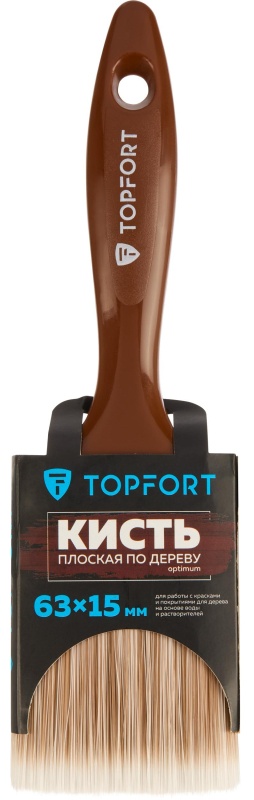 Кисть плоская по дереву TOPFORT Optimum 63х15