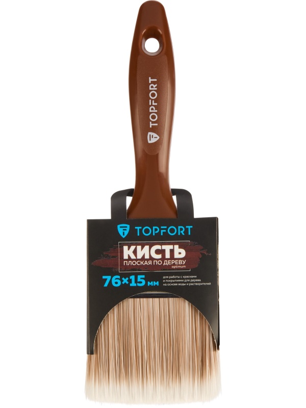 Кисть плоская по дереву TOPFORT Optimum 76х15