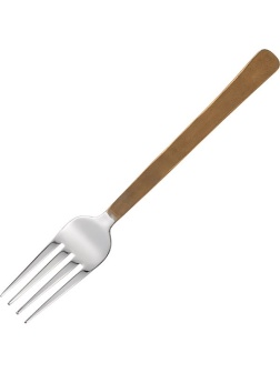 Столовая вилка «Концепт №9» с золотистой ручкой - 21 см.