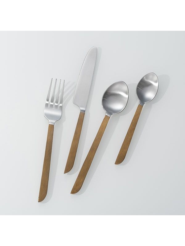 Cтоловая ложка «Концепт №8» с золотистой ручкой - 21 см.