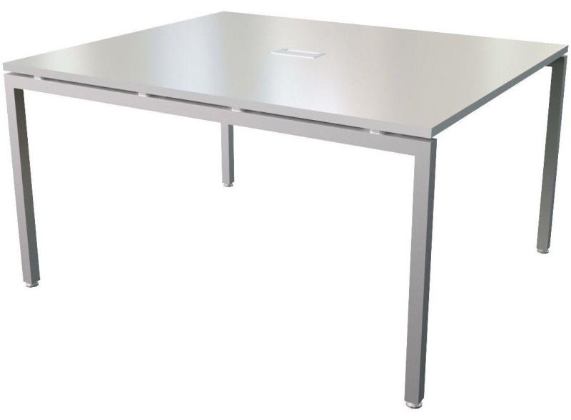 Стол MO_STEEL для переговоров с подрозетником 11701 белый Ш1200