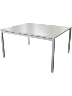 Стол MO_STEEL для переговоров с подрозетником 11701 белый Ш1200