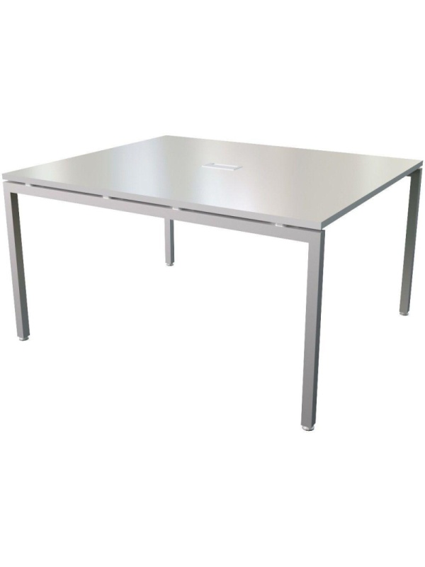 Стол MO_STEEL для переговоров с подрозетником 11701 белый Ш1200