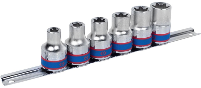 Набор торцевых головок 1/2, TORX Е-стандарт,E10-E20, 6 предметов,KING TONY