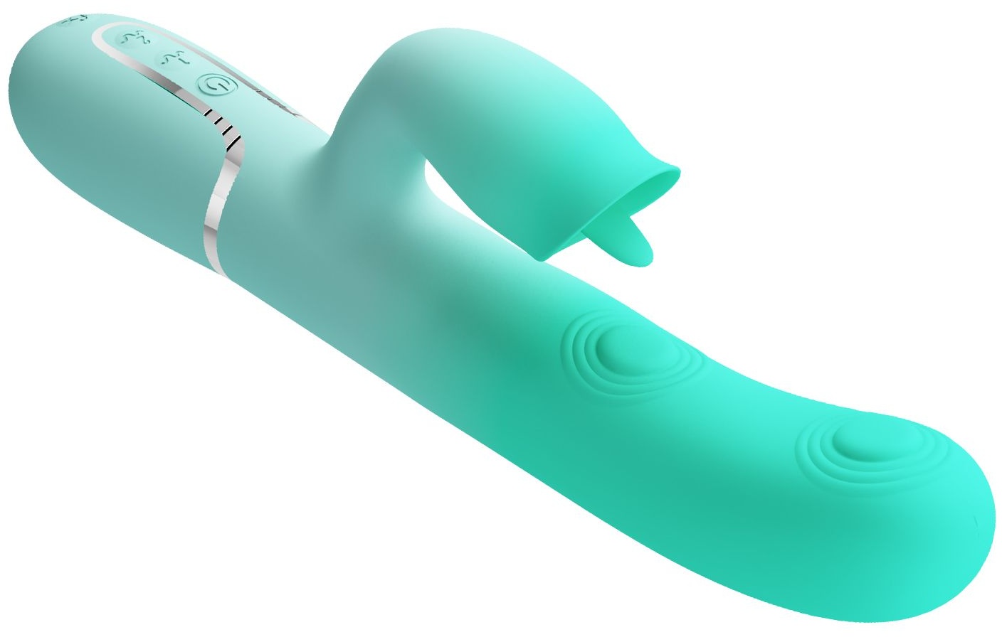 Мятный вибратор-кролик Gigi с возвратно-поступательными движениями - 22,8 см.