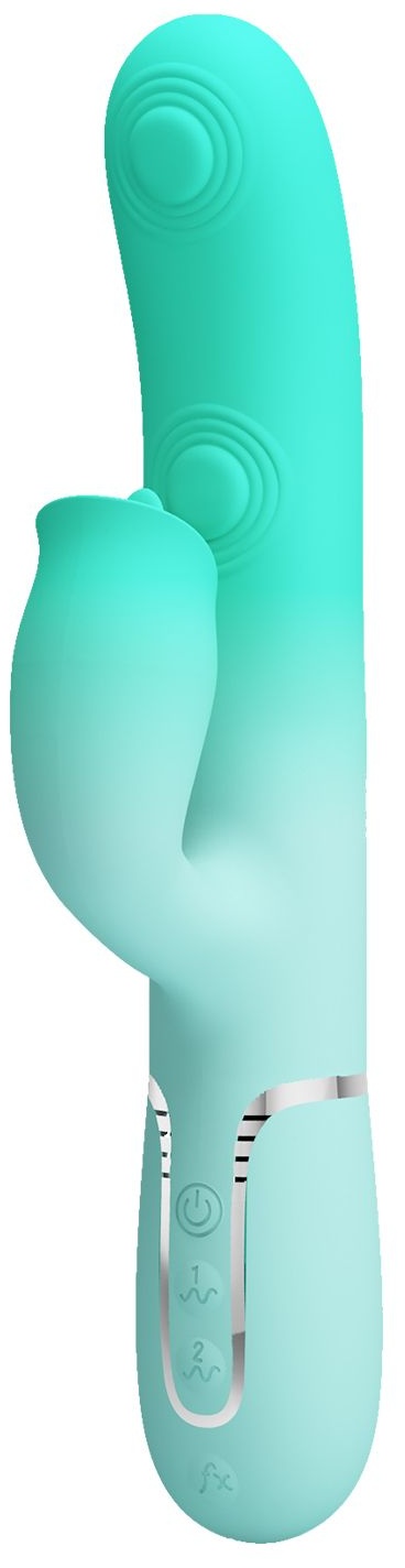 Мятный вибратор-кролик Gigi с возвратно-поступательными движениями - 22,8 см.