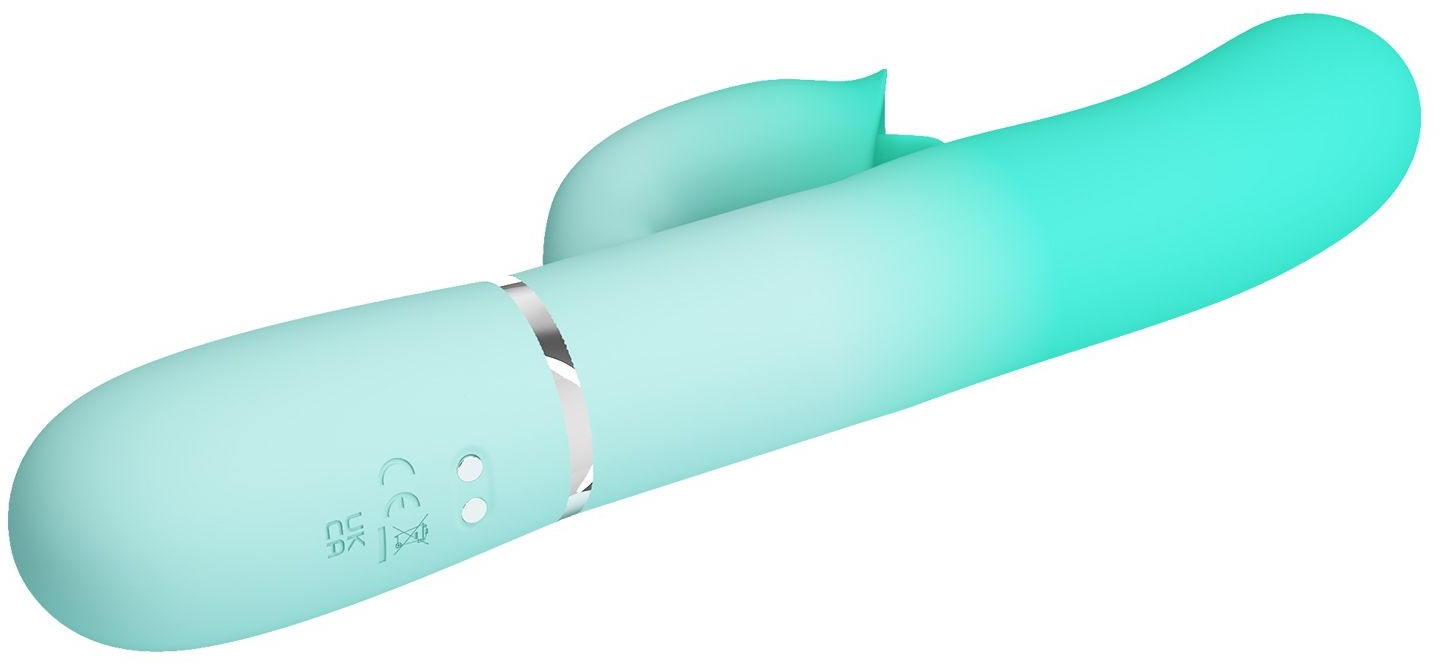 Мятный вибратор-кролик Gigi с возвратно-поступательными движениями - 22,8 см.