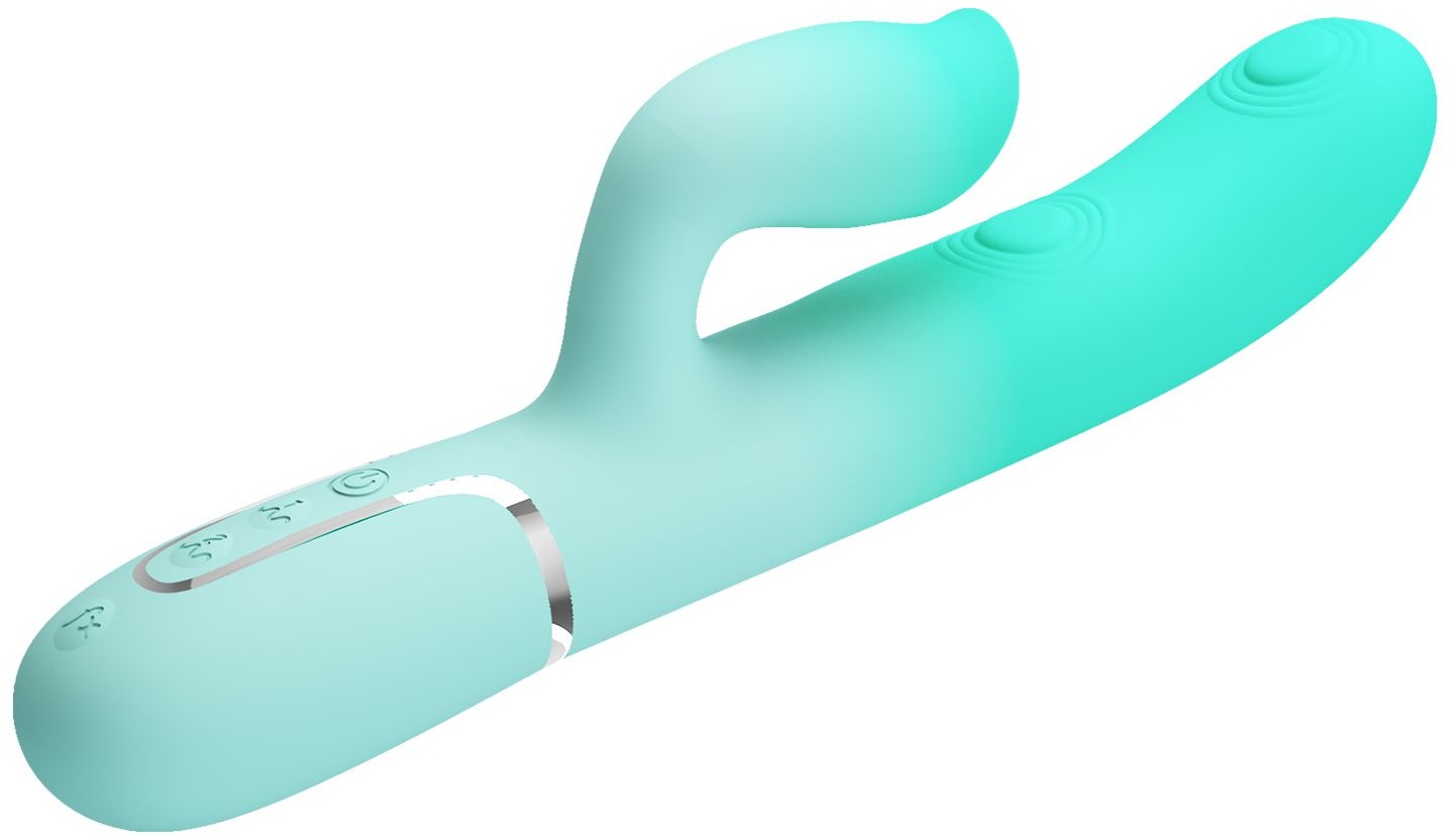 Мятный вибратор-кролик Gigi с возвратно-поступательными движениями - 22,8 см.