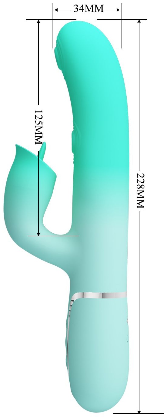 Мятный вибратор-кролик Gigi с возвратно-поступательными движениями - 22,8 см.