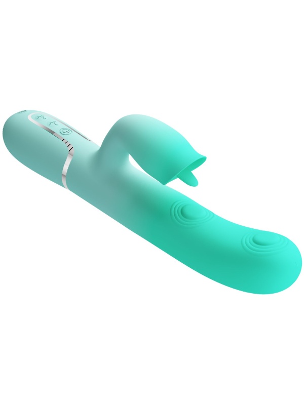 Мятный вибратор-кролик Gigi с возвратно-поступательными движениями - 22,8 см.