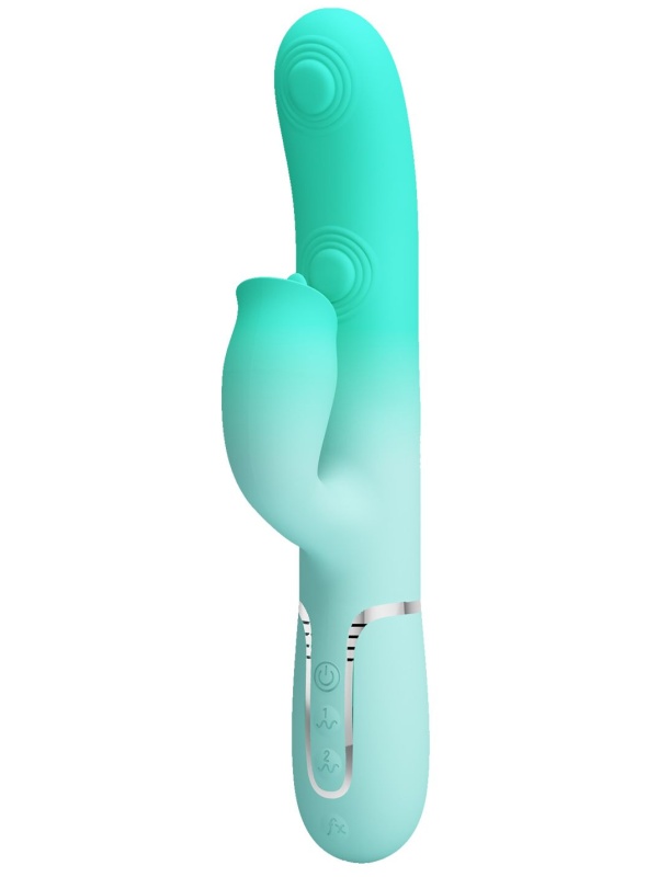 Мятный вибратор-кролик Gigi с возвратно-поступательными движениями - 22,8 см.