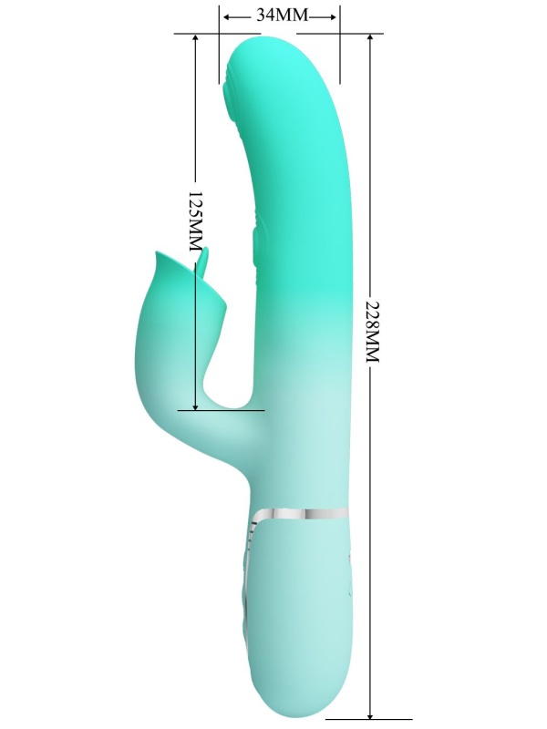 Мятный вибратор-кролик Gigi с возвратно-поступательными движениями - 22,8 см.