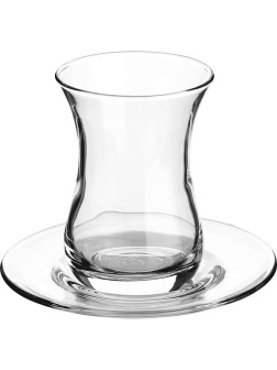 Стеклянный набор для чая: стакан и розетка