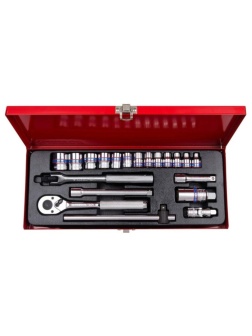 Набор  головок с принадлежн.3/8, двенадцатигр.,6-22мм,20предм.KING TONY