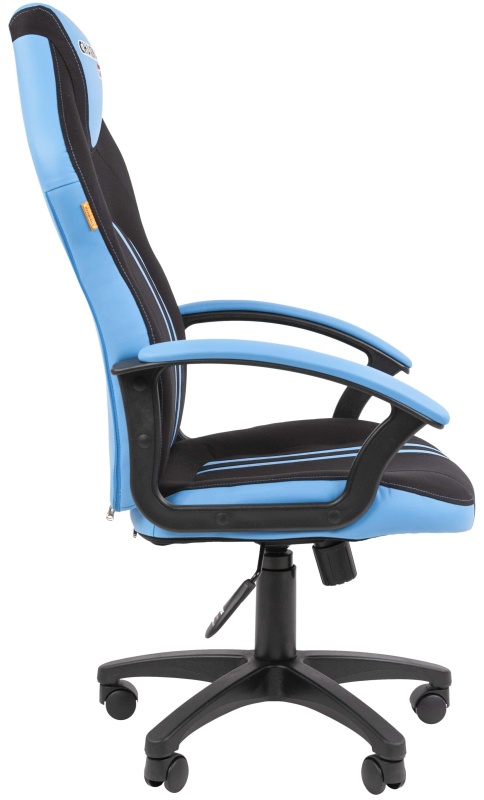 Кресло VT_CHAIRMAN GAME 26 экокожа/ткань черный/голубой