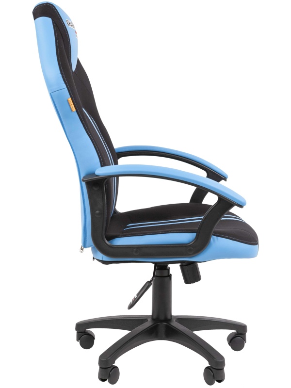 Кресло VT_CHAIRMAN GAME 26 экокожа/ткань черный/голубой