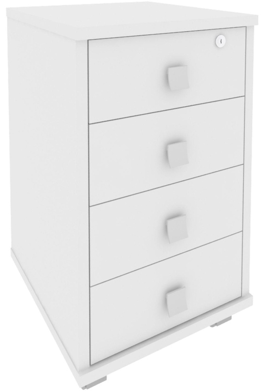 Тумба подкатная Style 4 ящика с замком Л.ТМ-4Y 420x450x714 Белый
