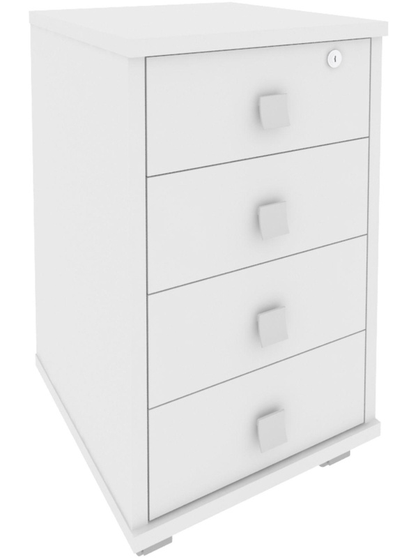 Тумба подкатная Style 4 ящика с замком Л.ТМ-4Y 420x450x714 Белый