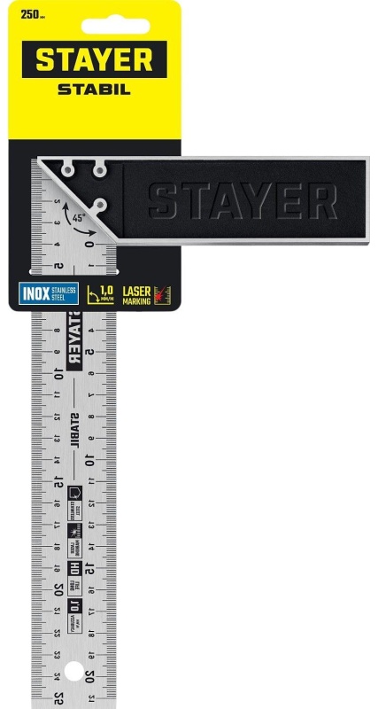 Угольник столярный, Professional STAYER  250 мм 3431-25_z02