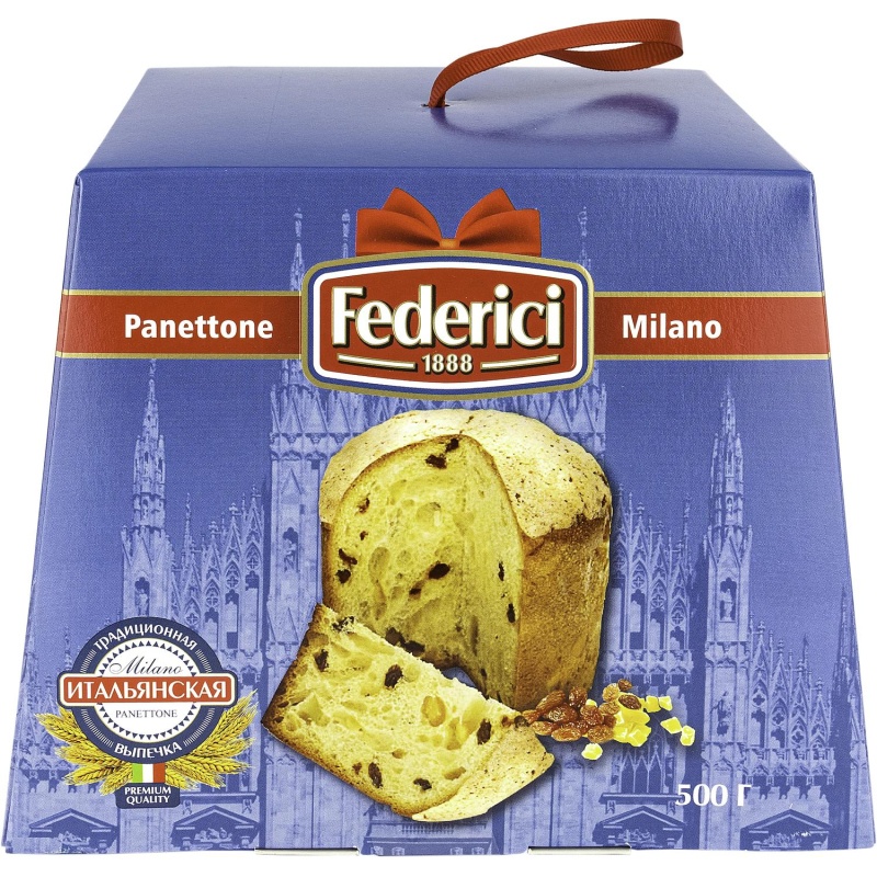 Кулич Federici пасхальный Милано, 500г