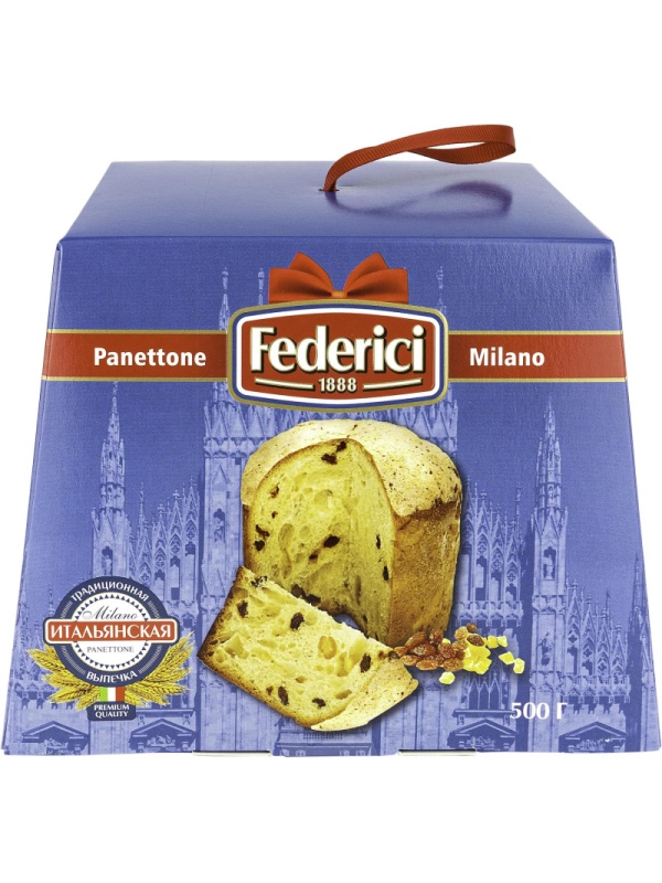 Кулич Federici пасхальный Милано, 500г