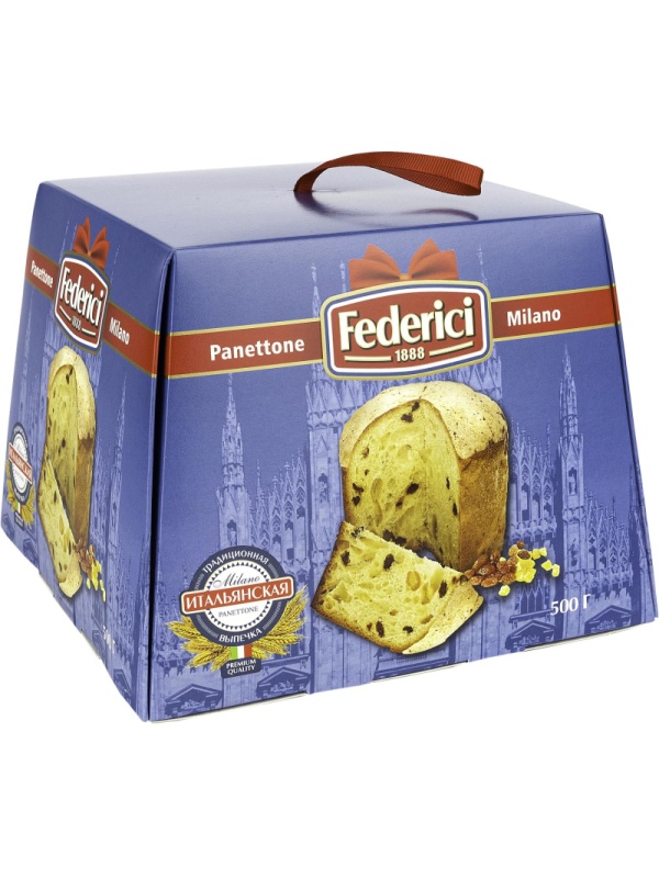 Кулич Federici пасхальный Милано, 500г