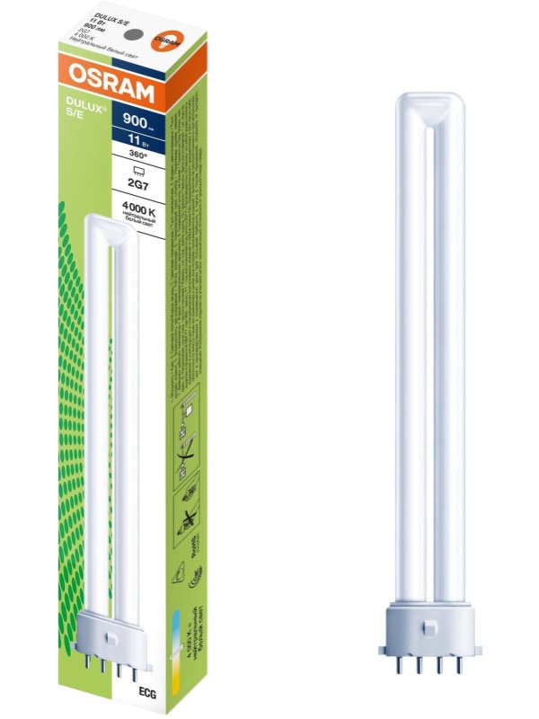 Лампа люминесцентная неинтегрированная компакт. OSRAM DULUX S/E 11W/840 2G7