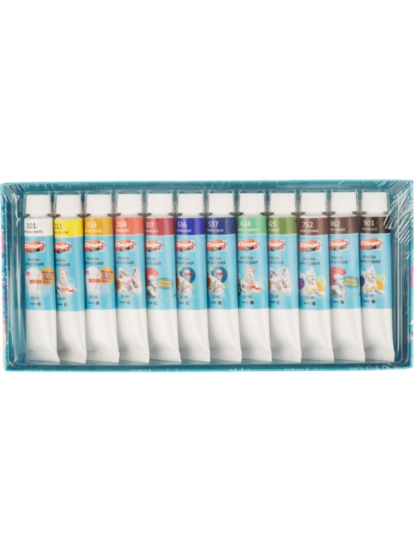 Краски акриловые худож.Комус Арт Студия,12цв х 12мл, в тубах