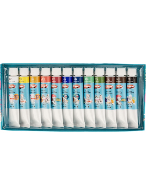 Краски акриловые худож.Комус Арт Студия,12цв х 12мл, в тубах