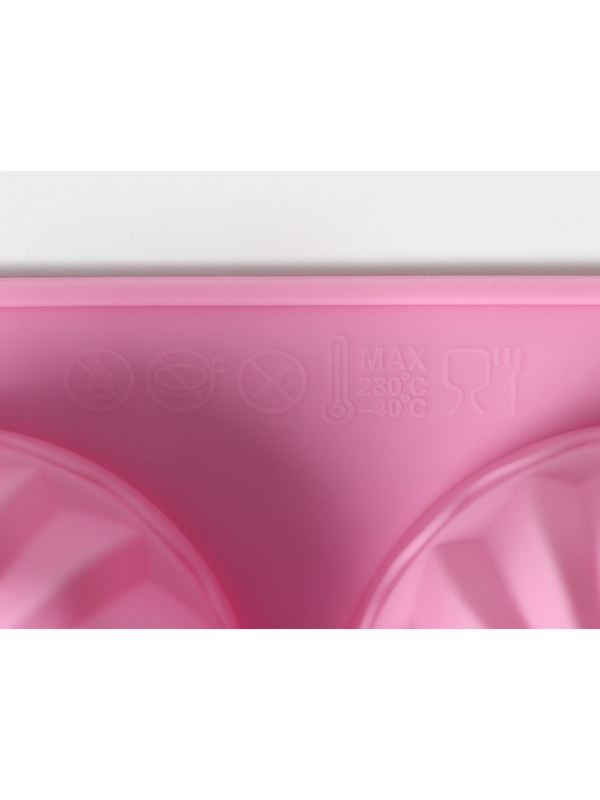 Форма для выпечки Доляна «Немецкий кекс», силикон, 17×27 см, 6 ячеек (d=7 см), цвет розовый