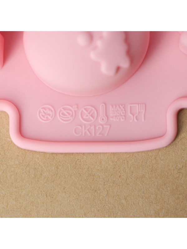 Форма для выпечки Доляна «Новогоднее настроение», силикон, 23×19×2,5 см, 6 ячеек, цвет розовый