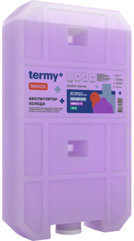 Аккумулятор холода 450 мл гелевый 0С Фиолет_ Пробка ТермиШок