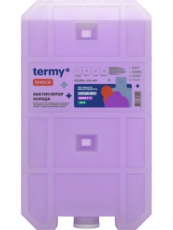 Аккумулятор холода 450 мл гелевый 0С Фиолет_ Пробка ТермиШок
