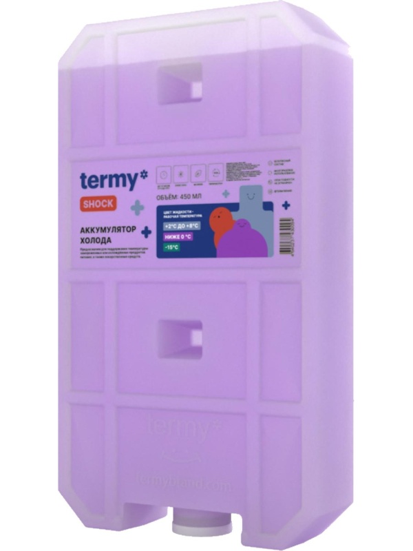 Аккумулятор холода 450 мл гелевый 0С Фиолет_ Пробка ТермиШок