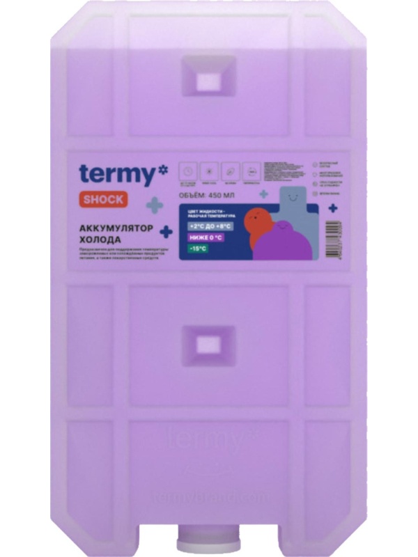 Аккумулятор холода 450 мл гелевый 0С Фиолет_ Пробка ТермиШок