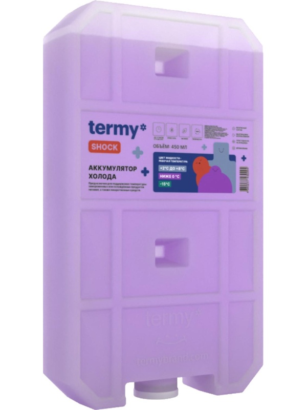 Аккумулятор холода 450 мл гелевый 0С Фиолет_ Пробка ТермиШок