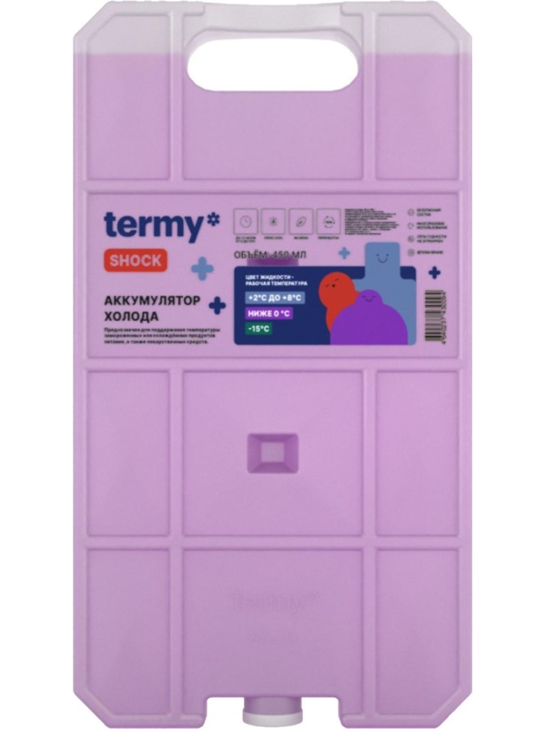 Аккумулятор холода 600мл Гелевый  0С Фиолет_ Пробка ТермиШок